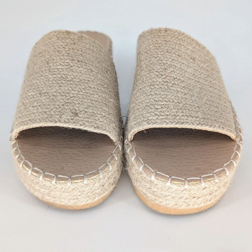 Beach by Matisse Rey Jute Platform Slide Sandal Women 8M Natural Espadrille Boho
